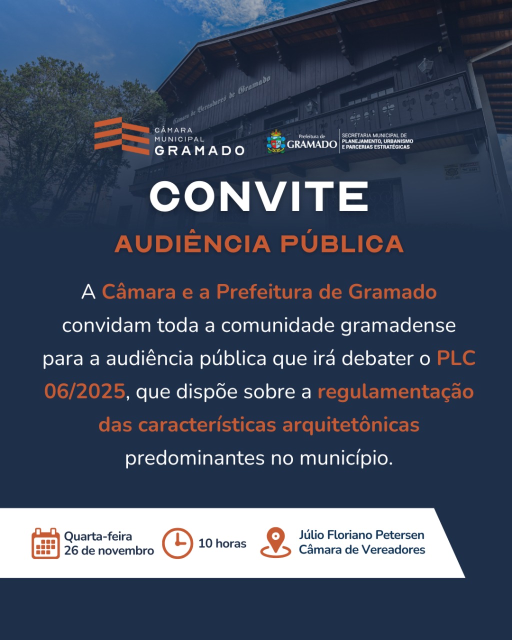 Audiência pública discute regras para construções e estética urbana de Gramado