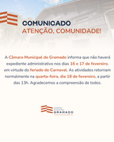 Câmara anuncia ponto facultativo durante o Carnaval