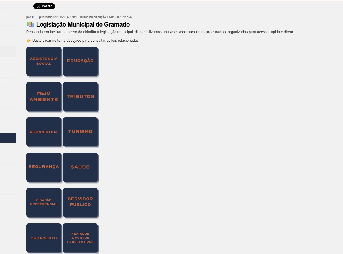 Câmara de Gramado facilita acesso às leis e moderniza consulta no site