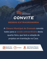 Câmara de Gramado realiza sessão extraordinária nesta quarta-feira para votação de projetos
