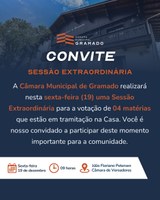 Câmara de Gramado realiza sessão extraordinária nesta sexta-feira com votação de projetos em tramitação