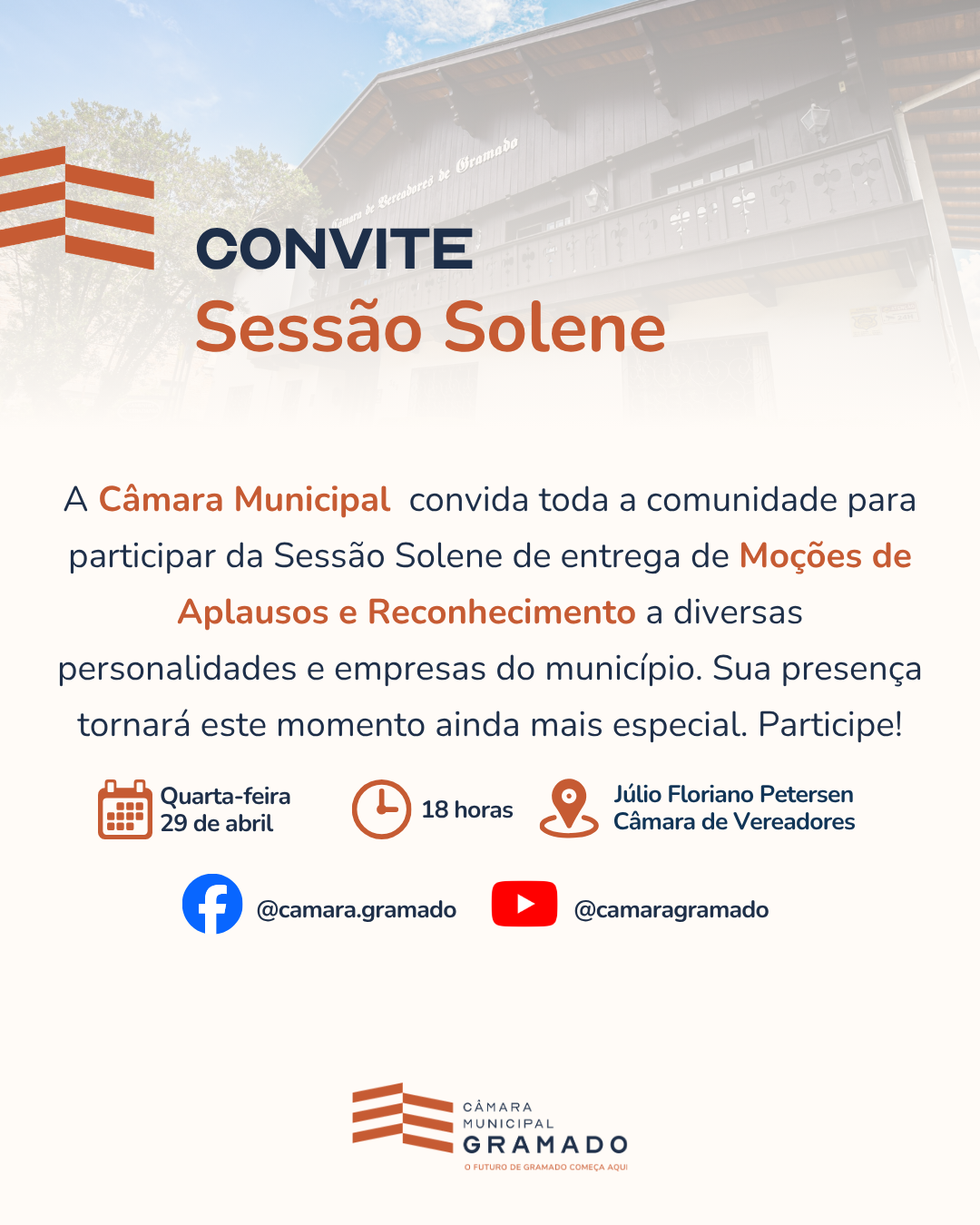 Câmara de Gramado realiza Sessão Solene com homenagens à comunidade