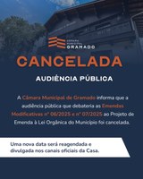 Câmara Municipal comunica adiamento de audiência sobre alterações na Lei Orgânica 