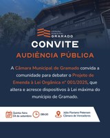 Câmara promove audiência pública para atualizar Lei Orgânica de Gramado