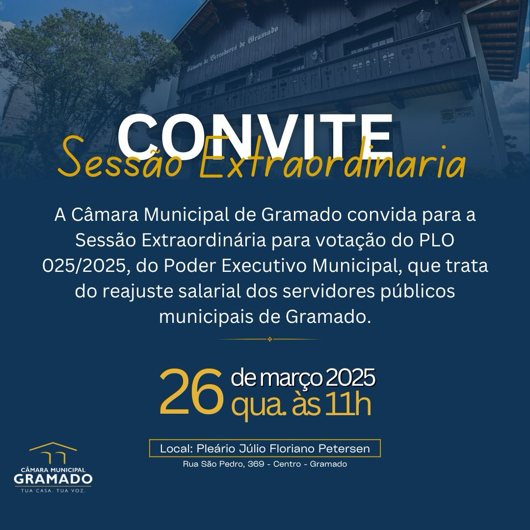 Câmara realiza Sessão Extraordinária para votar reajuste dos servidores