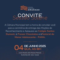 Câmara realiza Sessão Solene para entrega de homenagens, nesta quarta-feira (04)