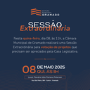 Câmara realizará sessão extraordinária nesta quinta-feira