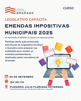 Curso sobre Emendas Impositivas acontece amanhã, terça-feira, na Câmara de Gramado 
