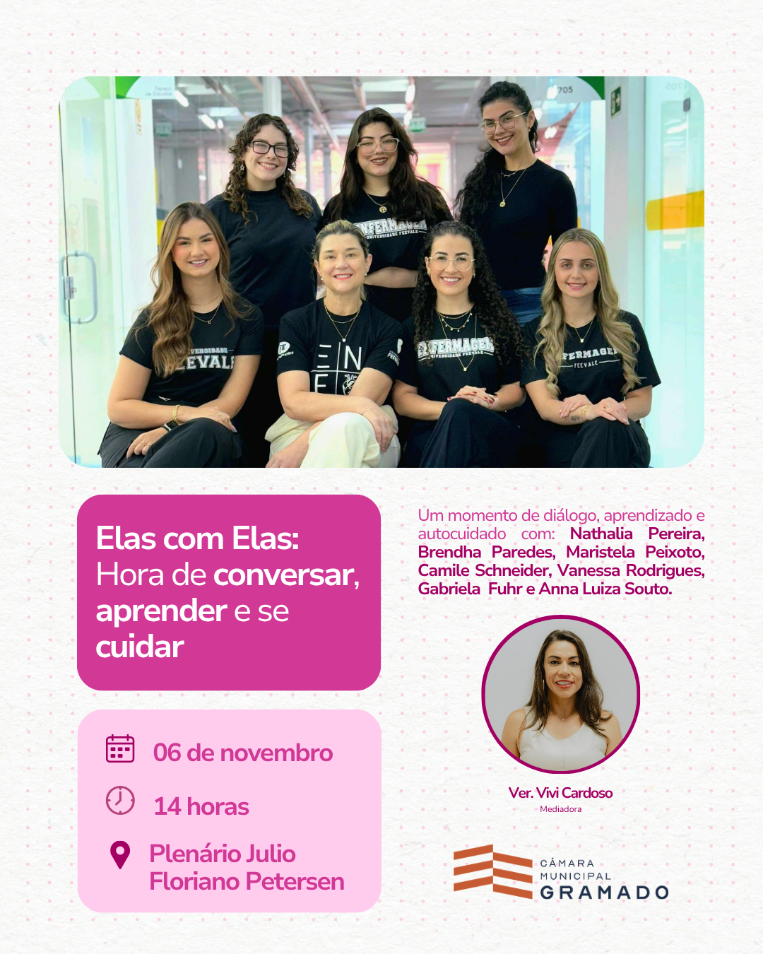 Elas com Ela: Câmara de Gramado abre espaço para diálogo sobre saúde e sexualidade feminina 