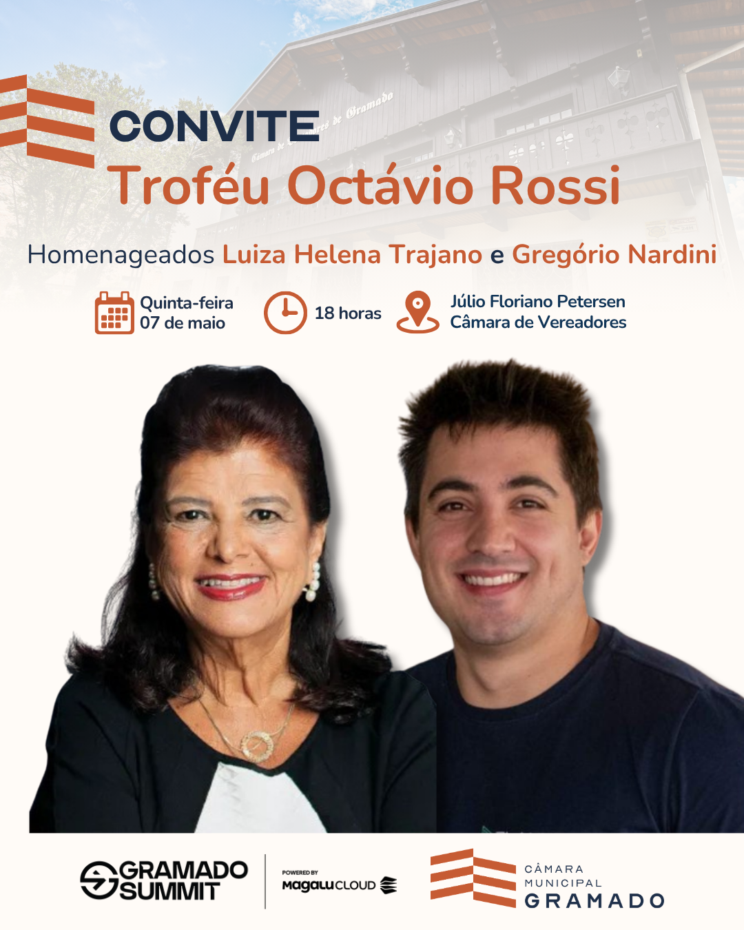 Luiza Trajano e Gregório Nardini serão homenageados na Câmara com prêmio de Inovação