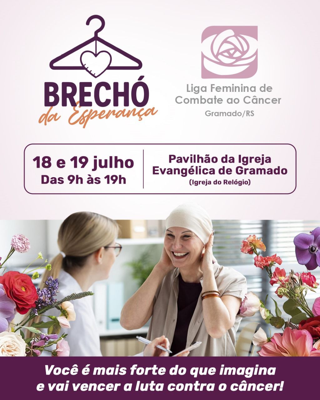Participe: Brechó Esperança irá arrecadar fundos para a Liga de Combate ao Câncer
