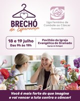 Participe: Brechó Esperança irá arrecadar fundos para a Liga de Combate ao Câncer
