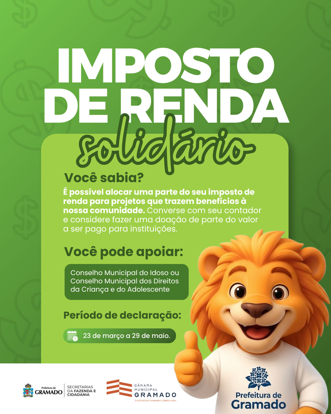 Seu imposto pode transformar vidas: Câmara incentiva destinação para idosos e crianças